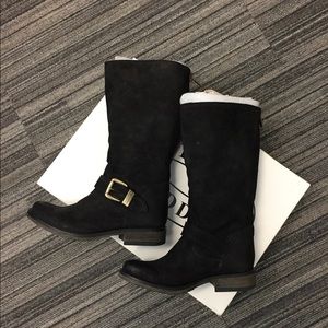 Black leather boots